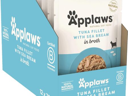 Applaws Cat Pouch Tuna with Seabream 12 x 70g For Sale