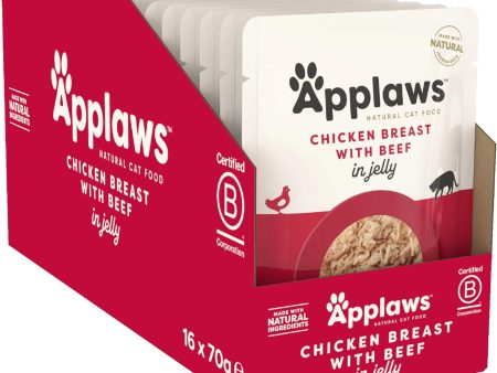 Applaws Cat Pouch Jelly Chicken & Beef 70g x 16 Online Sale