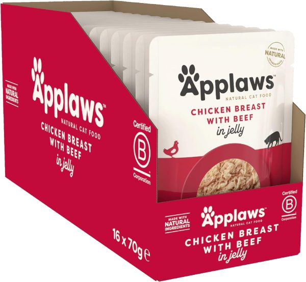 Applaws Cat Pouch Jelly Chicken & Beef 70g x 16 Online Sale