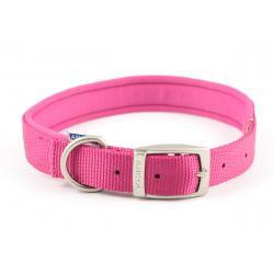 Ancol Padded Nylon Collar Raspberry 50-59cm size 7 on Sale