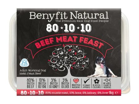 Benyfit Natural 80.10.10 Beef Meat Feast, 1kg (Raw Frozen) Cheap