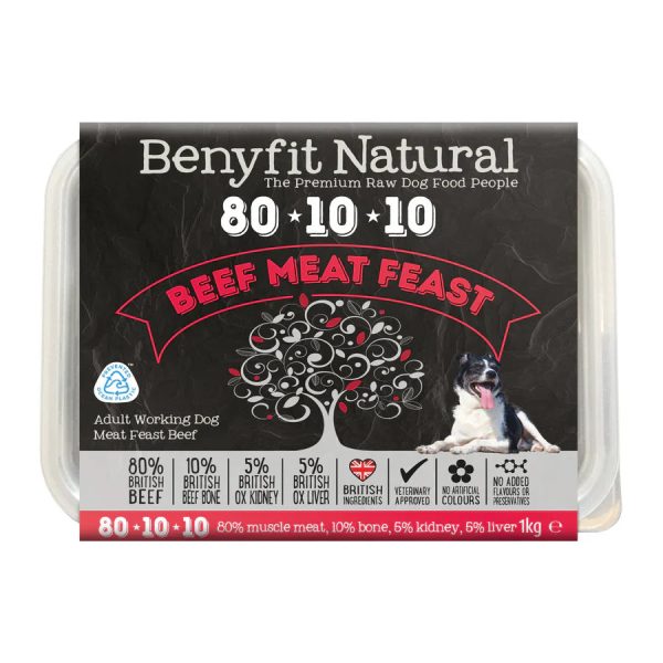 Benyfit Natural 80.10.10 Beef Meat Feast, 1kg (Raw Frozen) Cheap