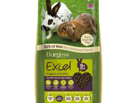 Burgess Excel Adult Rabbit Nuggets with Mint 10kg VAT FREE Online now