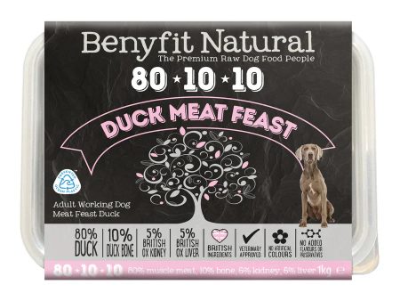 Benyfit Natural 80.10.10 Duck Meat Feast, 1kg Raw Frozen For Sale