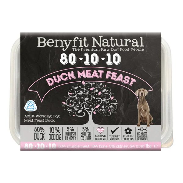 Benyfit Natural 80.10.10 Duck Meat Feast, 1kg Raw Frozen For Sale