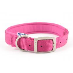 Ancol Padded Nylon Collar Raspberry 35-43cm size 4 For Sale