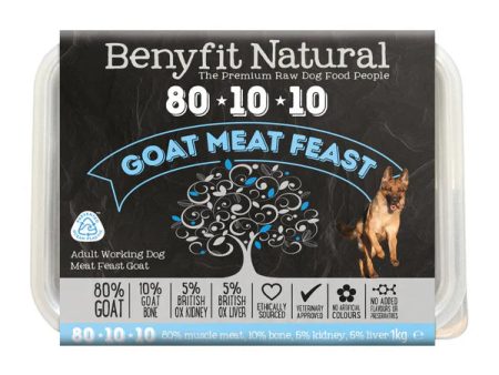 Benyfit Natural 80.10.10 Goat Meat Feast, 1kg (Raw Frozen) Hot on Sale