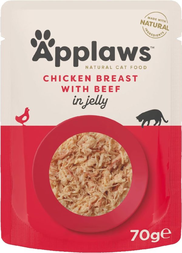 Applaws Cat Pouch Jelly Chicken & Beef 70g x 16 Online Sale