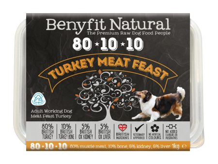 Benyfit Natural 80.10.10 Turkey Meat Feast, 1kg (Raw Frozen) Cheap