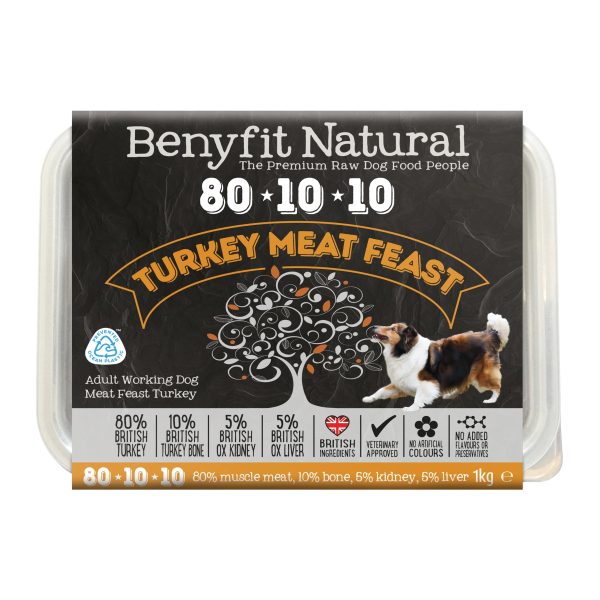 Benyfit Natural 80.10.10 Turkey Meat Feast, 1kg (Raw Frozen) Cheap