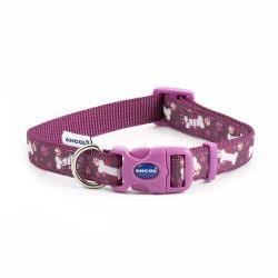 Ancol Fashion Collar Purple Bone & Paw 30-50cm Online now