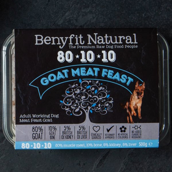 Benyfit Natural 80.10.10 Goat Meat Feast, 500g (Raw Frozen) on Sale