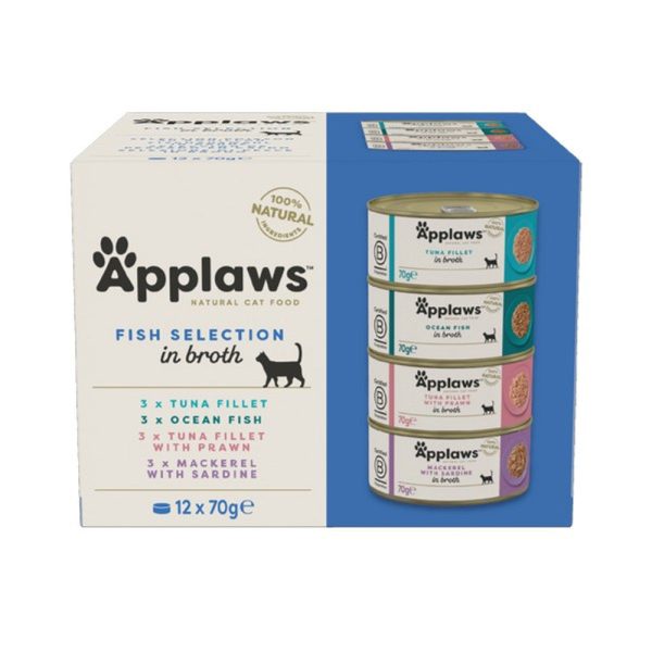 Applaws Cat Tin Fish Selection in Broth 12 x 70g For Cheap