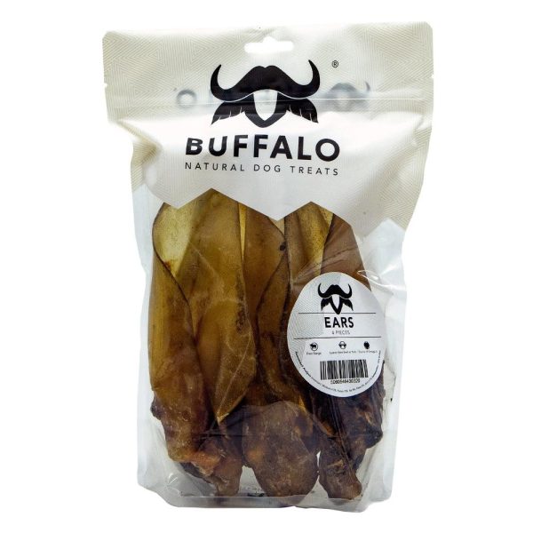 Buffalo Natural Dog Treats Buffalo Ears 4 Pack 180g Hot on Sale