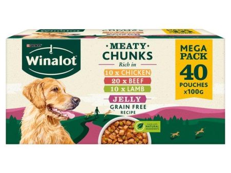 Winalot Perfect Portions Pouch Mixed Chunks in Jelly 40pk 100g Supply