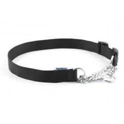 Ancol Nylon Check Chain Collar Black 55-75cm Size 7-10 55-75cm Online now