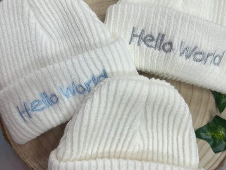 ‘Hello World’ Newborn knitted hats Online Hot Sale